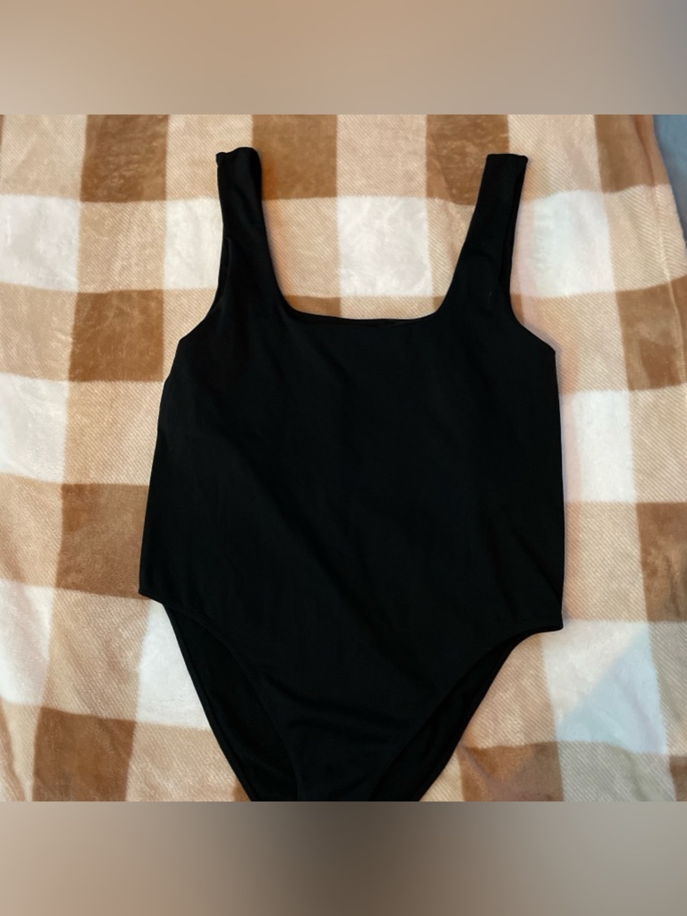 Women's Black Square Neck Bodysuit